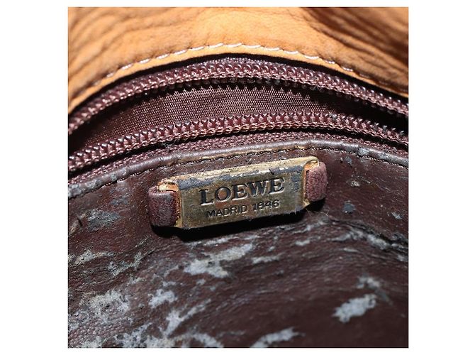 LOEWE Borsa a Spalla Anagram Pelle Marrone Oro Auth bs30276 D'oro - vista 10