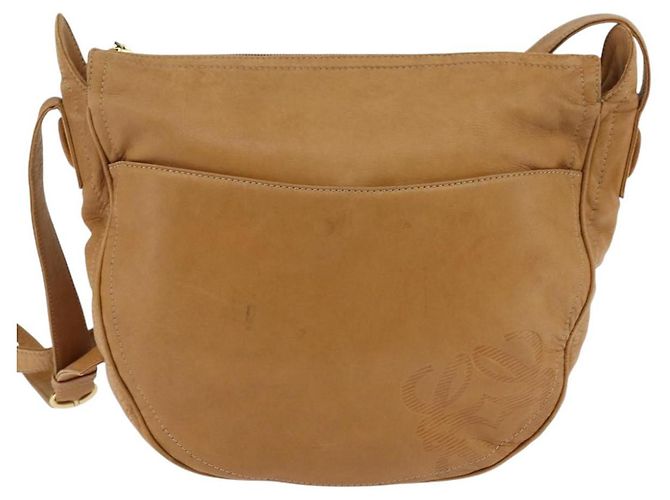 LOEWE Borsa a Spalla Anagram Pelle Marrone Oro Auth bs30276 D'oro - vista 13