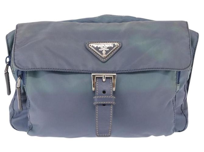 Borsa a Spalla PRADA in Nylon Azzurro Chiaro Auth ki5998 Blu chiaro - vista 13
