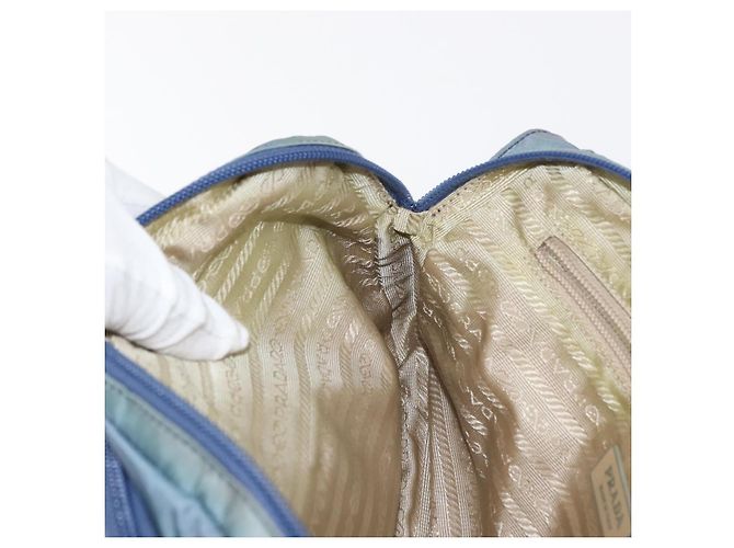 Borsa a Spalla PRADA in Nylon Azzurro Chiaro Auth ki5998 Blu chiaro - vista 23