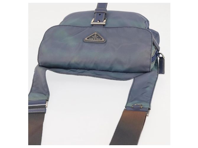 Borsa a Spalla PRADA in Nylon Azzurro Chiaro Auth ki5998 Blu chiaro - vista 6