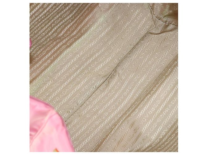 PRADA Borsa a mano in nylon rosa oro Auth 146881 D'oro - vista 11