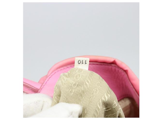 PRADA Borsa a mano in nylon rosa oro Auth 146881 D'oro - vista 12