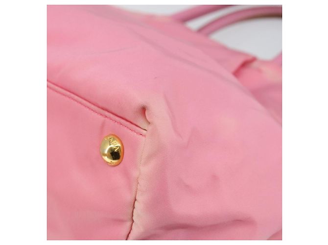 PRADA Borsa a mano in nylon rosa oro Auth 146881 D'oro - vista 15