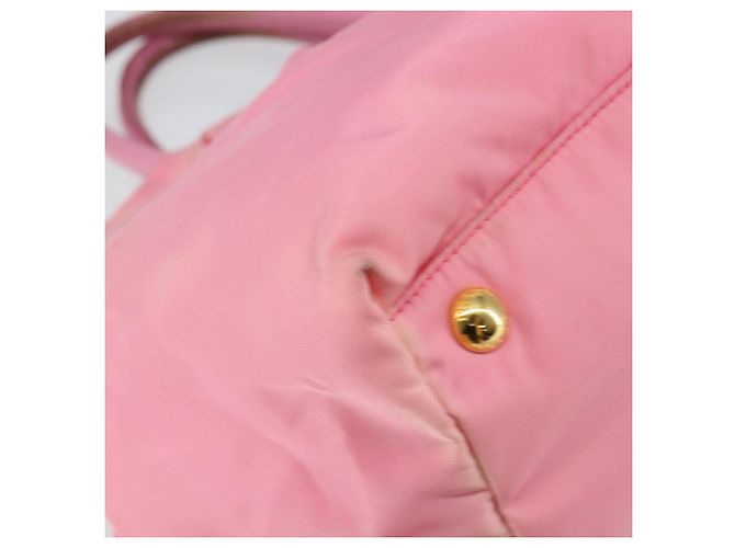 PRADA Borsa a mano in nylon rosa oro Auth 146881 D'oro - vista 16