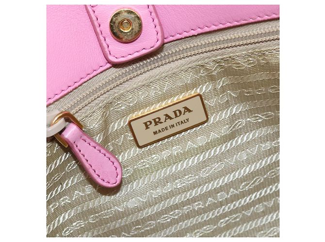 PRADA Borsa a mano in nylon rosa oro Auth 146881 D'oro - vista 18