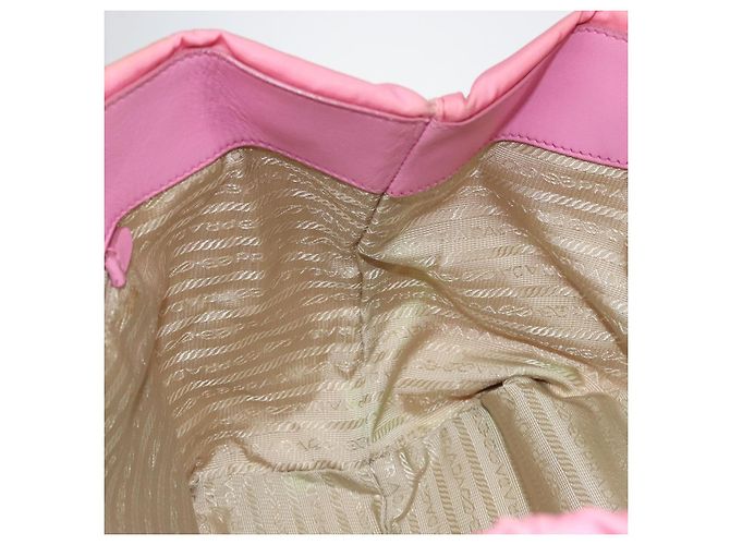 PRADA Borsa a mano in nylon rosa oro Auth 146881 D'oro - vista 19