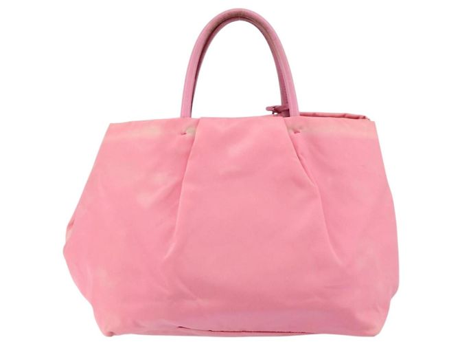 PRADA Borsa a mano in nylon rosa oro Auth 146881 D'oro - vista 2