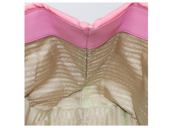 PRADA Borsa a mano in nylon rosa oro Auth 146881 D'oro - vista 20