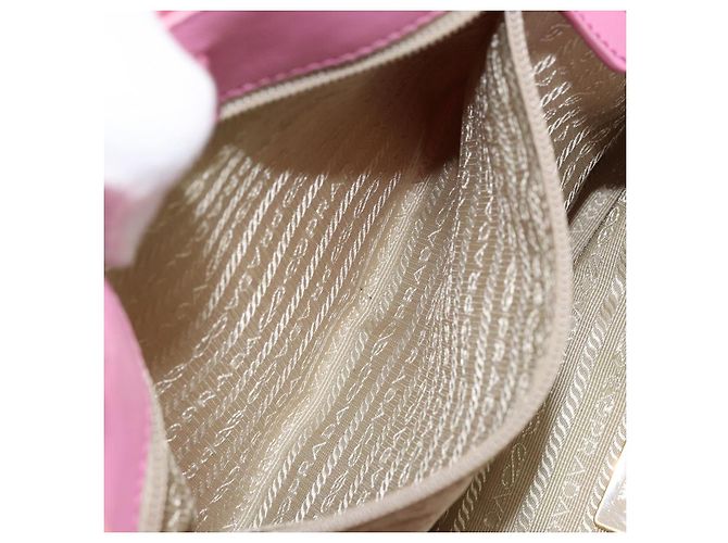 PRADA Borsa a mano in nylon rosa oro Auth 146881 D'oro - vista 22
