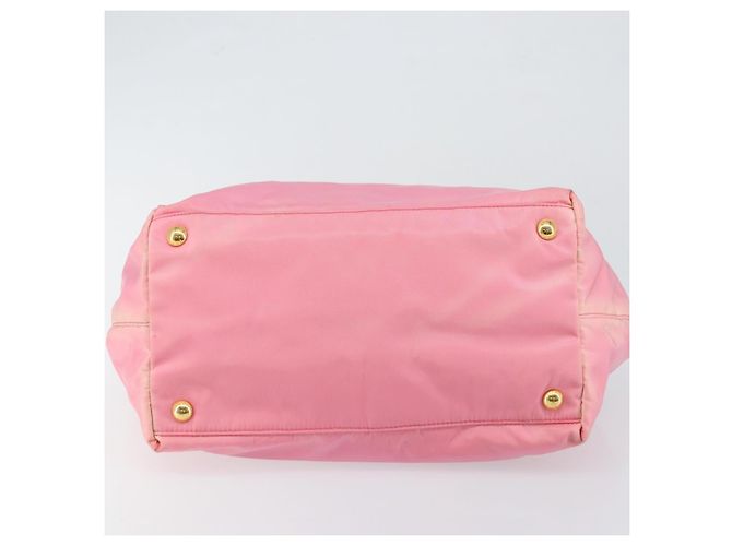PRADA Borsa a mano in nylon rosa oro Auth 146881 D'oro - vista 5