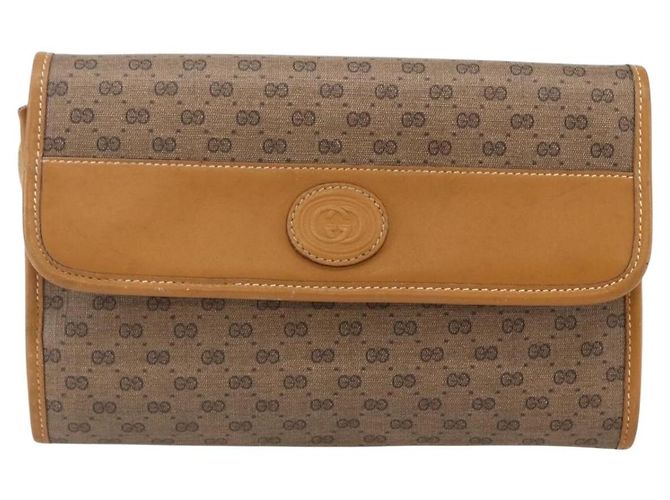 Gucci Borsa a Spalla Micro GG Supreme PVC Beige Oro 004 89 0265 Auth ki6121 D'oro - vista 13