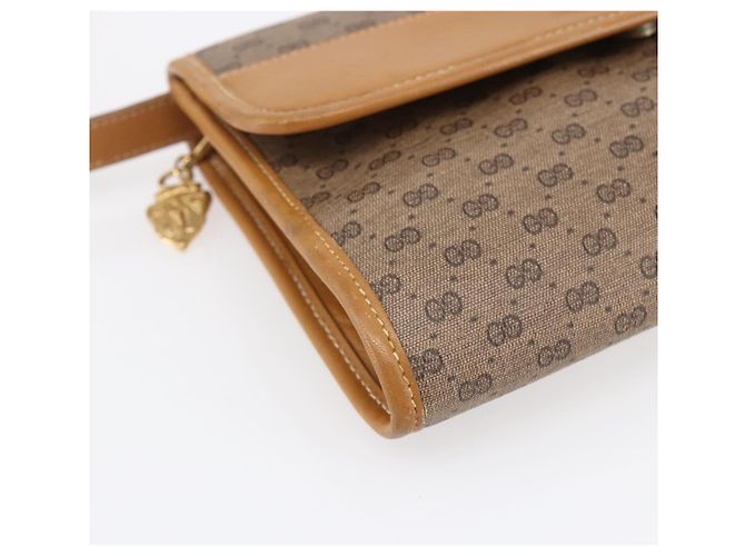 Gucci Borsa a Spalla Micro GG Supreme PVC Beige Oro 004 89 0265 Auth ki6121 D'oro - vista 14