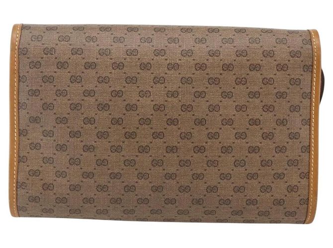Gucci Borsa a Spalla Micro GG Supreme PVC Beige Oro 004 89 0265 Auth ki6121 D'oro - vista 2