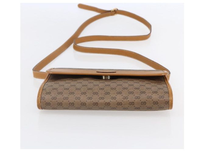 Gucci Borsa a Spalla Micro GG Supreme PVC Beige Oro 004 89 0265 Auth ki6121 D'oro - vista 5