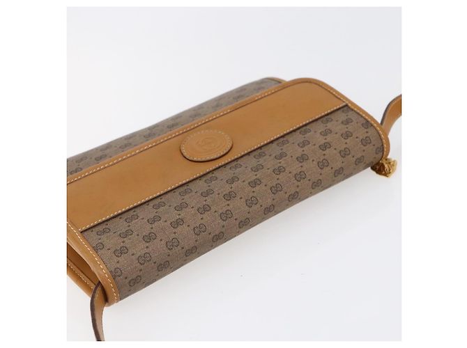 Gucci Borsa a Spalla Micro GG Supreme PVC Beige Oro 004 89 0265 Auth ki6121 D'oro - vista 6
