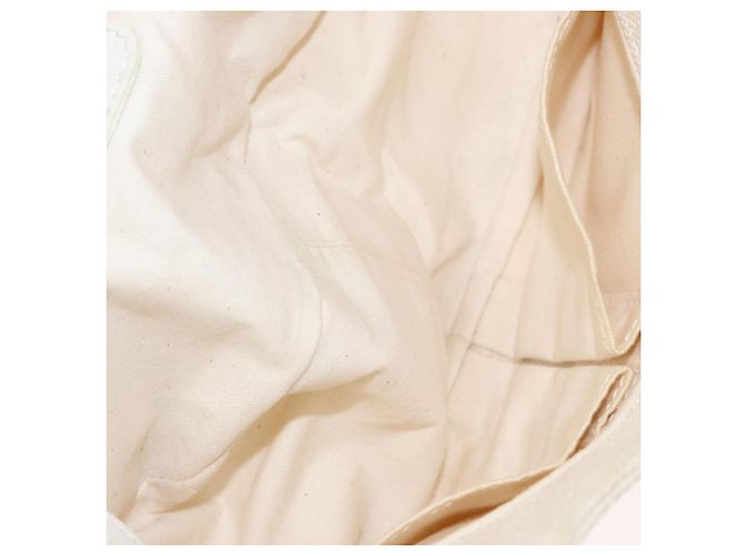Chloé Borsa a Mano Chloe in Tela e Pelle Bianca Auth mr1648 Bianco - vista 11