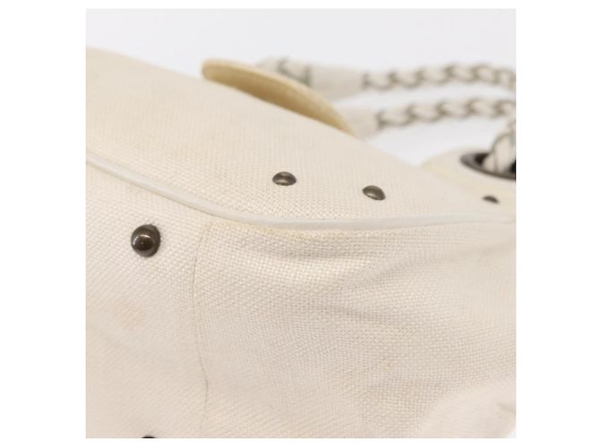 Chloé Borsa a Mano Chloe in Tela e Pelle Bianca Auth mr1648 Bianco - vista 14