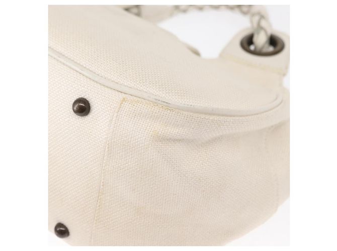 Chloé Borsa a Mano Chloe in Tela e Pelle Bianca Auth mr1648 Bianco - vista 16