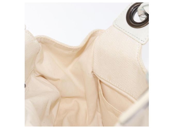 Chloé Borsa a Mano Chloe in Tela e Pelle Bianca Auth mr1648 Bianco - vista 17