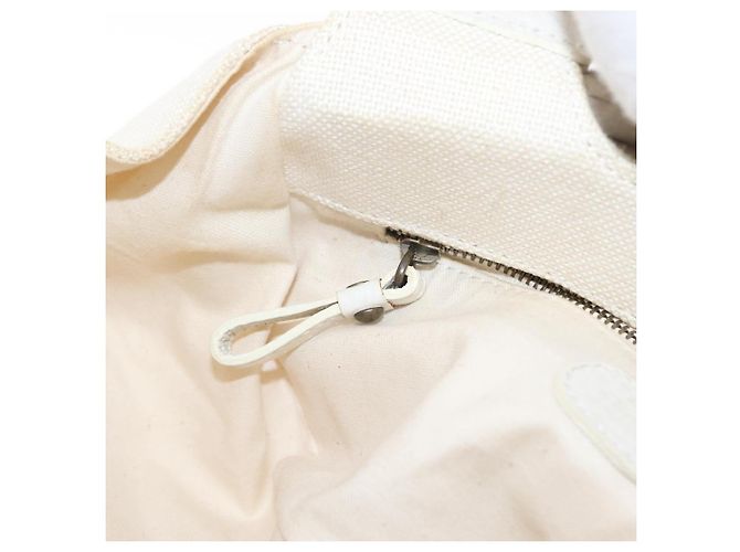 Chloé Borsa a Mano Chloe in Tela e Pelle Bianca Auth mr1648 Bianco - vista 19