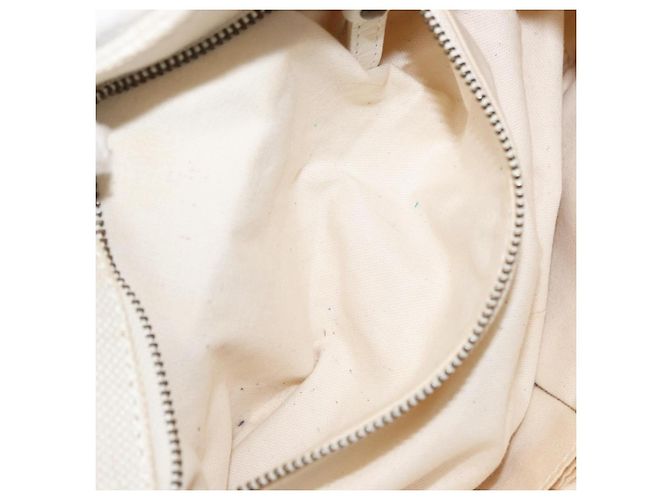 Chloé Borsa a Mano Chloe in Tela e Pelle Bianca Auth mr1648 Bianco - vista 20