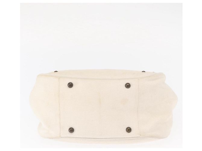 Chloé Borsa a Mano Chloe in Tela e Pelle Bianca Auth mr1648 Bianco - vista 5