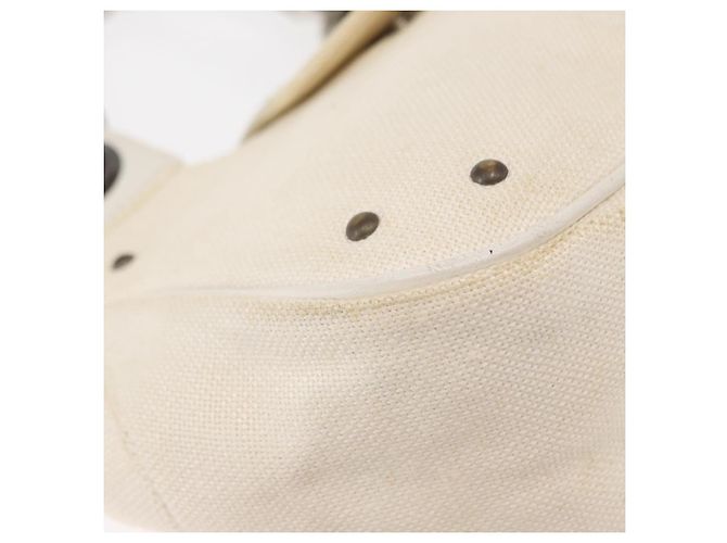 Chloé Borsa a Mano Chloe in Tela e Pelle Bianca Auth mr1648 Bianco - vista 9