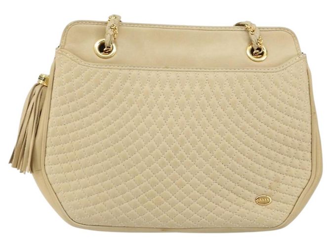 BALLY Borsa a Spalla a Catena Pelle Beige Oro Auth bs31350 D'oro - vista 13