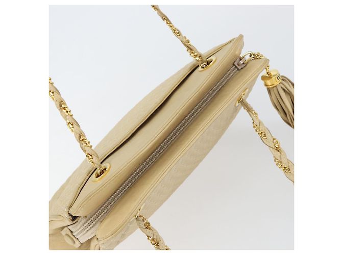 BALLY Borsa a Spalla a Catena Pelle Beige Oro Auth bs31350 D'oro - vista 6