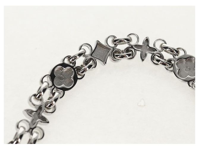 LOUIS VUITTON Cintura in metallo 22,4"" Argento LV Auth 153721M - vista 11