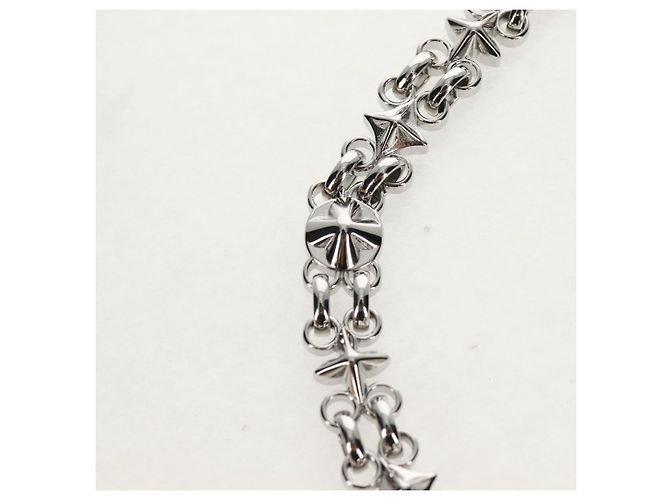 LOUIS VUITTON Cintura in metallo 22,4"" Argento LV Auth 153721M - vista 4
