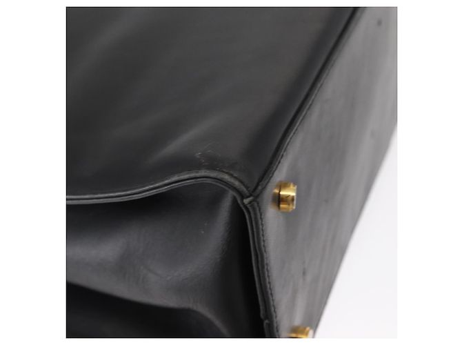 Borsa a Spalla Gancini in Pelle Nera e Oro Auth 157016 di Salvatore Ferragamo Nero D'oro - vista 12