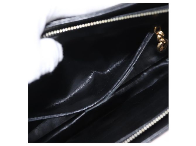 Borsa a Spalla Gancini in Pelle Nera e Oro Auth 157016 di Salvatore Ferragamo Nero D'oro - vista 21