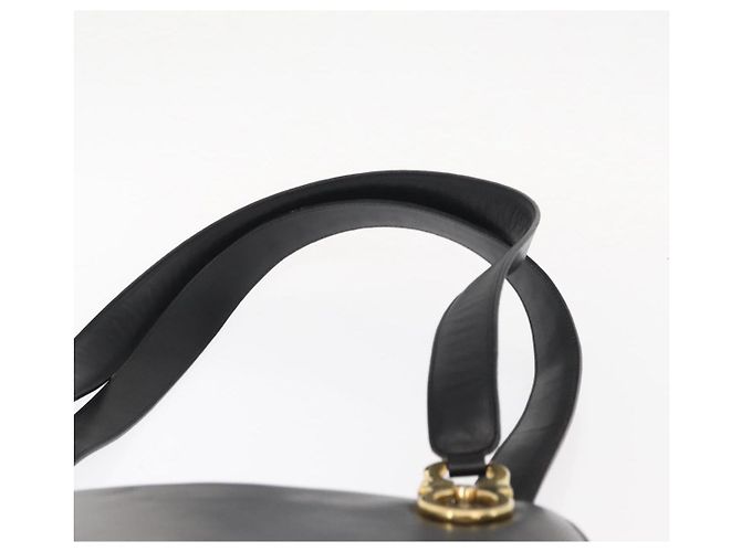 Borsa a Spalla Gancini in Pelle Nera e Oro Auth 157016 di Salvatore Ferragamo Nero D'oro - vista 8