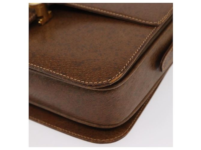 Gucci Borsa a Spalla in Pelle Marrone Oro Auth am9842 D'oro - vista 11