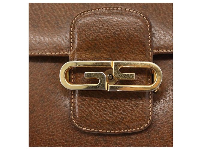 Gucci Borsa a Spalla in Pelle Marrone Oro Auth am9842 D'oro - vista 14