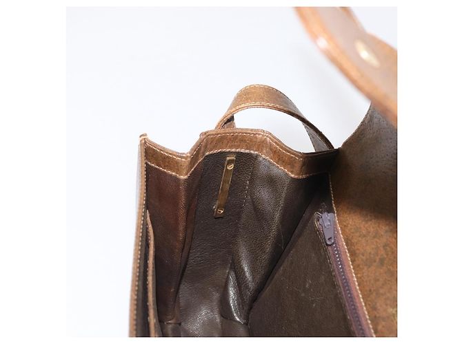 Gucci Borsa a Spalla in Pelle Marrone Oro Auth am9842 D'oro - vista 19