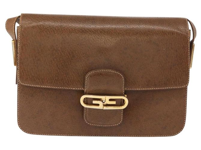 Gucci Borsa a Spalla in Pelle Marrone Oro Auth am9842 D'oro - vista 2