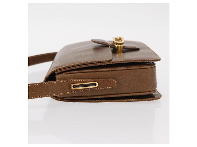 Gucci Borsa a Spalla in Pelle Marrone Oro Auth am9842 D'oro - vista 5