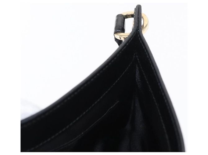 Borsa a Spalla Gancini Smalto Nero Oro Salvatore Ferragamo Auth bs31656 D'oro - vista 17
