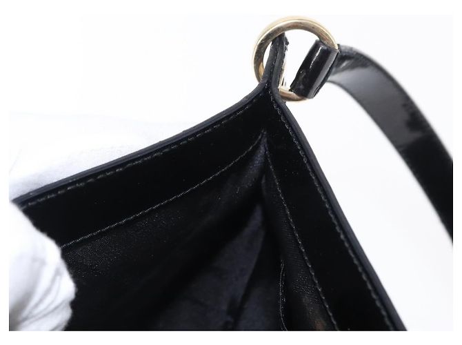 Borsa a Spalla Gancini Smalto Nero Oro Salvatore Ferragamo Auth bs31656 D'oro - vista 18