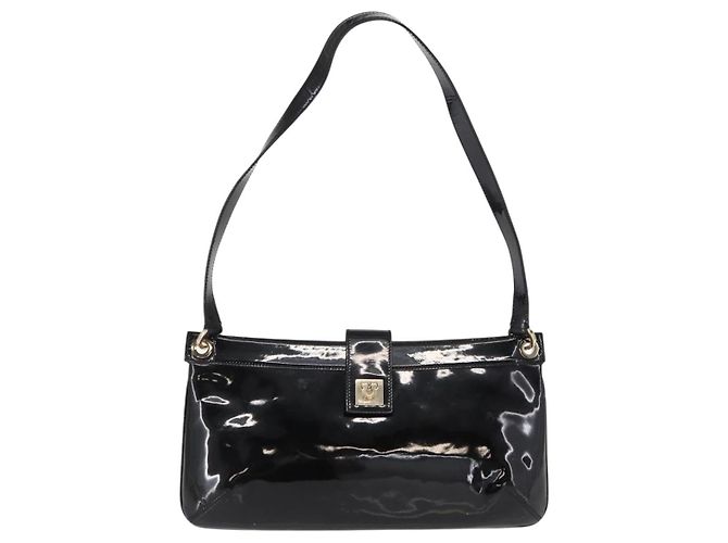 Borsa a Spalla Gancini Smalto Nero Oro Salvatore Ferragamo Auth bs31656 D'oro - vista 2