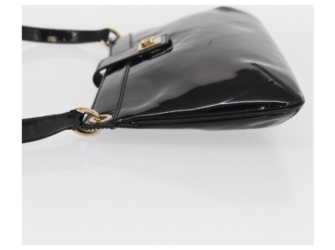 Borsa a Spalla Gancini Smalto Nero Oro Salvatore Ferragamo Auth bs31656 D'oro - vista 5