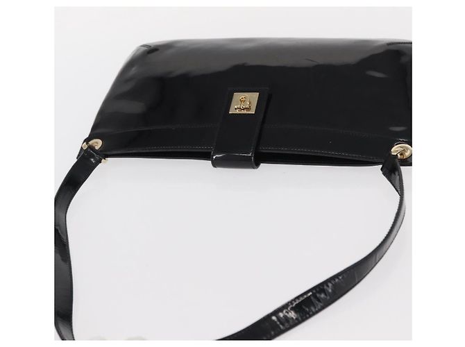 Borsa a Spalla Gancini Smalto Nero Oro Salvatore Ferragamo Auth bs31656 D'oro - vista 6