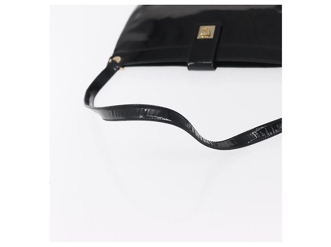 Borsa a Spalla Gancini Smalto Nero Oro Salvatore Ferragamo Auth bs31656 D'oro - vista 7