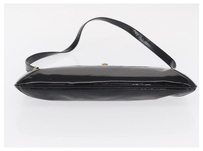 Borsa a Spalla Gancini Smalto Nero Oro Salvatore Ferragamo Auth bs31656 D'oro - vista 9