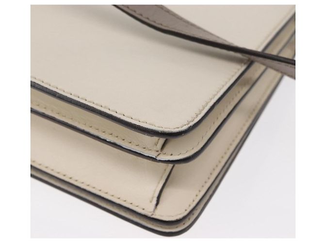 Borsa a Spalla in Pelle Gucci Bamboo Bianca Argento 370817 Auth 156171 Bianco - vista 13