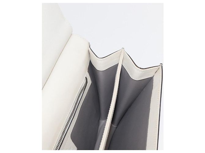 Borsa a Spalla in Pelle Gucci Bamboo Bianca Argento 370817 Auth 156171 Bianco - vista 18