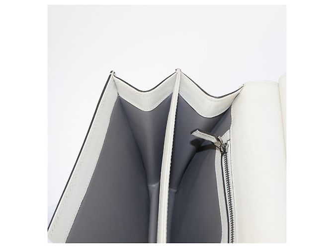 Borsa a Spalla in Pelle Gucci Bamboo Bianca Argento 370817 Auth 156171 Bianco - vista 19